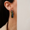 Silver Earrings with Labradorite and Peridot Stones