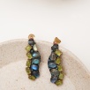 Silver Earrings with Labradorite and Peridot Stones