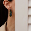 Silver Earrings with Labradorite and Peridot Stones