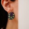 Silver Earrings with Aventurine and Amethyst Stones
