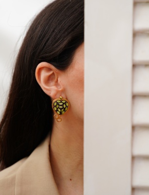 Silver Earrings with Peridot Stones