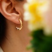 Pearl Half Ring Silver Earrings