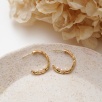 Pearl Half Ring Silver Earrings