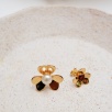 Silver Earrings with Pearl Flower Design