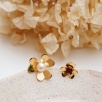 Silver Earrings with Pearl Flower Design