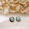 Silver Earrings with Mother of Pearl and Turquoise Stone