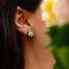 Silver Earrings with Mother of Pearl and Turquoise Stone
