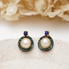 Silver Earrings with Lapis Lazuli and Pearl