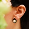 Silver Earrings with Lapis Lazuli and Pearl