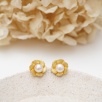 Silver Earrings with Pearl Flower Design