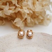 Pearl Silver Earrings with Zircon Detailed