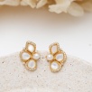 Pearl and Pearl Silver Earrings