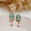 Silver Cameo Earrings with Agate and Pearl