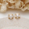 Pearl and Mother of Pearl Silver Earrings