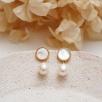Pearl and Mother of Pearl Silver Earrings