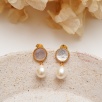 Pearl and Mother of Pearl Silver Earrings