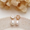 Pearl and Mother of Pearl Silver Earrings