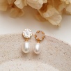 Pearl and Mother of Pearl Silver Earrings