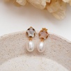 Pearl and Mother of Pearl Silver Earrings