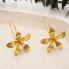 Brass Earrings with Floral Design