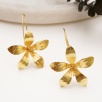Brass Earrings with Floral Design