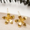Brass Earrings with Floral Design