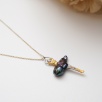 Ballerina Silver Necklace with Black Pearls