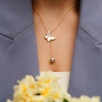 Pearl and Mother of Pearl Silver Necklace