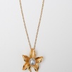Silver Necklace with Pearl Flower Design
