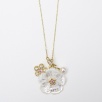 Pearl Silver Necklace with Floral Design