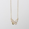 Silver Necklace with Mother of Pearl and Zircon Stone