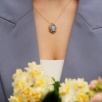 Kalsedon Taşlı Cameo Gümüş Kolye