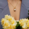 Pearl Silver Necklace with Floral Design