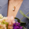 Pearl Silver Necklace with Floral Design