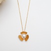 Pearl Silver Necklace with Floral Design