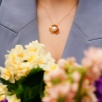 Pearl Silver Necklace with Floral Design