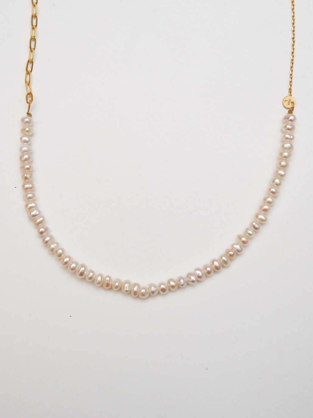 Silver Necklace with Pearls