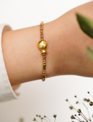 Unakite Silver Bracelet