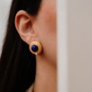 Silver Earrings with Lapis Lazuli and Pearl