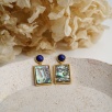 Silver Earrings with Pearl and Lapis Lazuli Stones