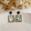 Silver Earrings with Pearl and Lapis Lazuli Stones