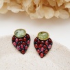 Silver Earrings with Tourmaline and Kyanite Stones