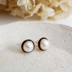 Pearl Enamel Embroidered Earrings