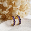 Silver Earrings with Amethyst Stone