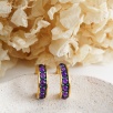 Silver Earrings with Amethyst Stone