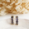 Silver Earrings with Tanzanite Stones