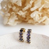 Silver Earrings with Tanzanite Stones
