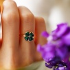 Silver Ring with Malachite Stone