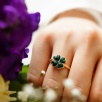 Silver Ring with Malachite Stone