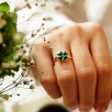 Silver Ring with Malachite Stone
